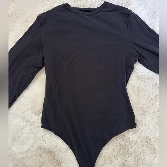 SKIMS black long sleeve thong bodysuit, size large - Picture 1 of 9
